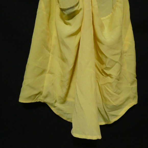 H&M | size 8 | Pastel Yellow Stylish Spaghetti Strap Chiffon Top | Camisole - Picture 8 of 13